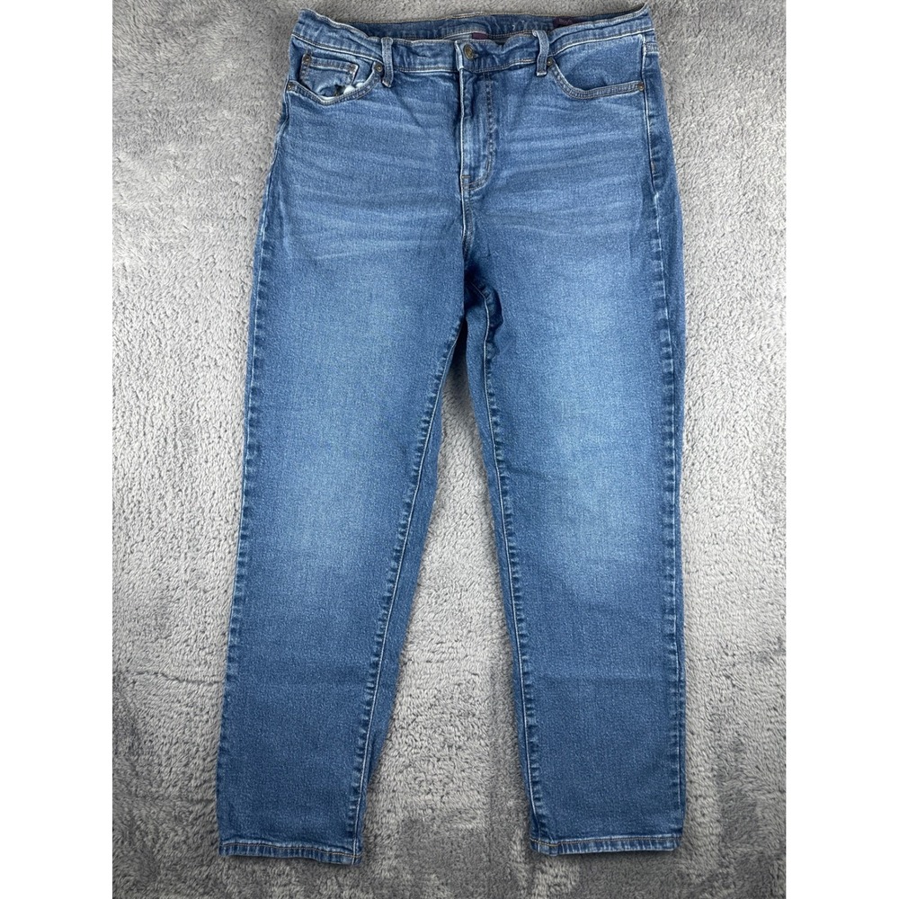 Gloria Vanderbilt Boyfriend Jeans Women 12 Blue Mid Rise Straight‎ Relaxed CDGVB